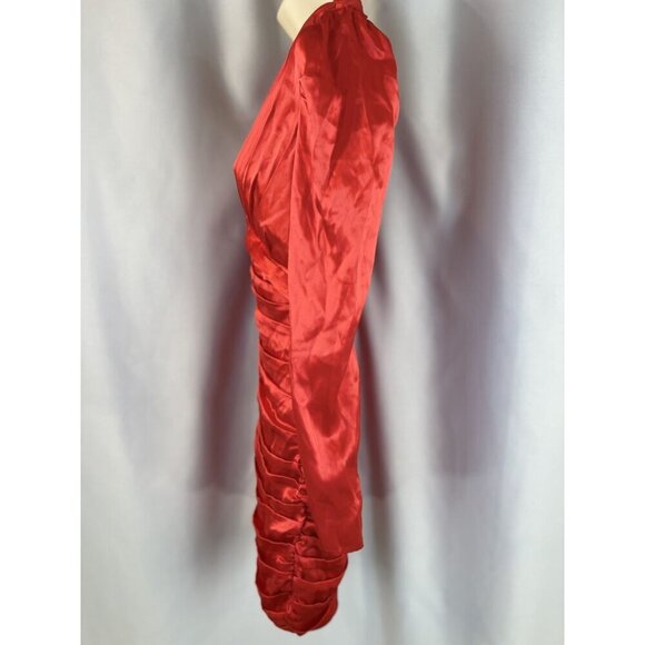 NWT NICHOLAS Gathered Party Dress in Scarlet Red $698 - Picture 6 of 14